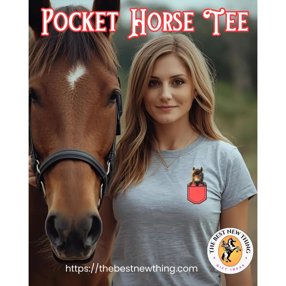 Pocket Horse T-Shirt - Fun Soft style Tee for Horse Lovers Farm Apparel - T-Shirt
