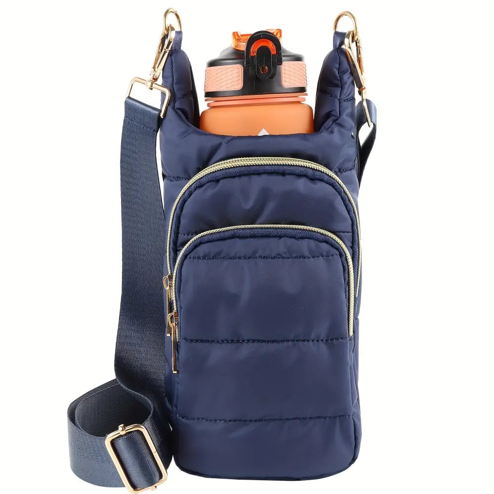 Portable Multi Functional Bottle Sleeve Trail Ride Bag Travel Bag Bottle Sleeve Bag Navy Blue Drink Sleeves