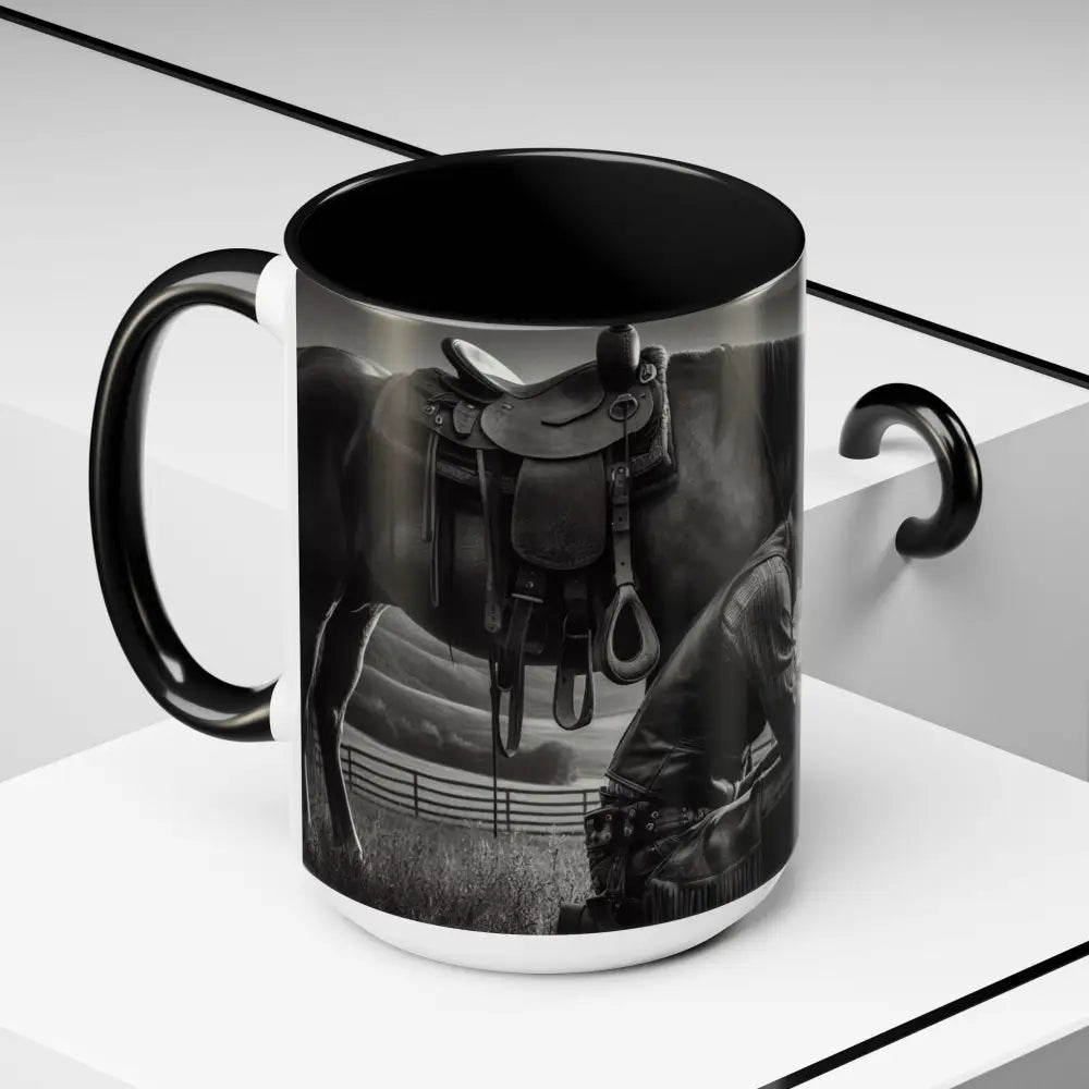 Praying Cowboy Inspirational Coffee Mug Rustic Kitchen Decor Western Theme Mug 15oz - Mug