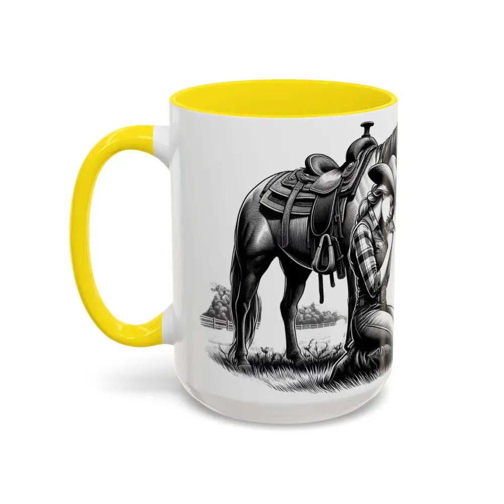 Praying Cowgirl Horse Love Inspirational Coffee Mug Rustic Western and Country Kitchen Decor 15oz Mugs