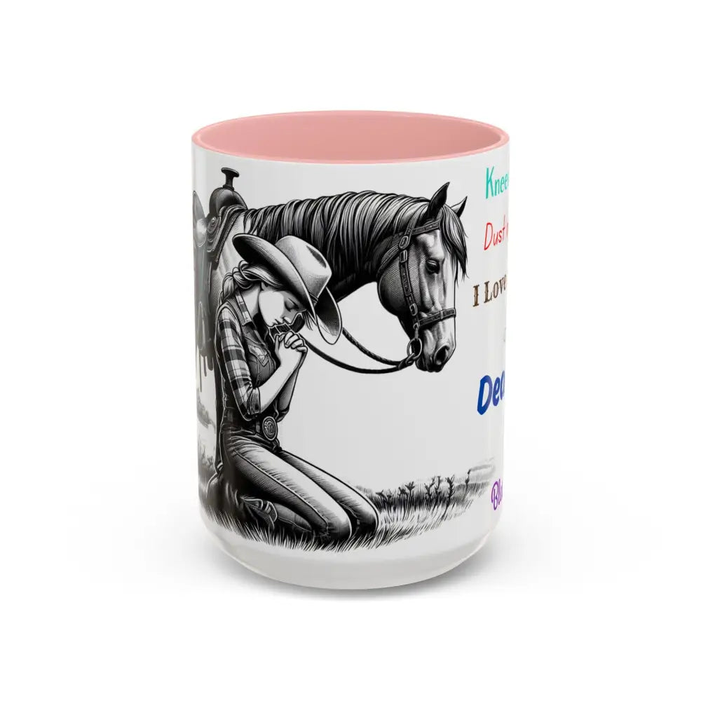 Praying Cowgirl Horse Love Inspirational Coffee Mug Rustic Western and Country Kitchen Decor 15oz 15oz / Pink Mugs