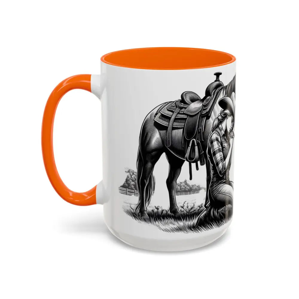 Praying Cowgirl Horse Love Inspirational Coffee Mug Rustic Western and Country Kitchen Decor 15oz Mugs