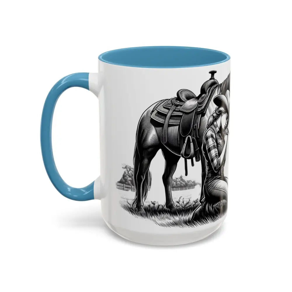 Praying Cowgirl Horse Love Inspirational Coffee Mug Rustic Western and Country Kitchen Decor 15oz Mugs