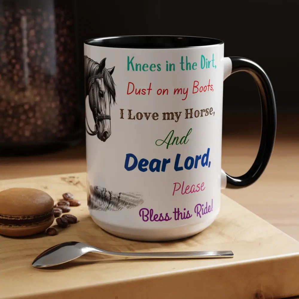 Praying Cowgirl Horse Love Inspirational Coffee Mug Rustic Western and Country Kitchen Decor 15oz Mugs