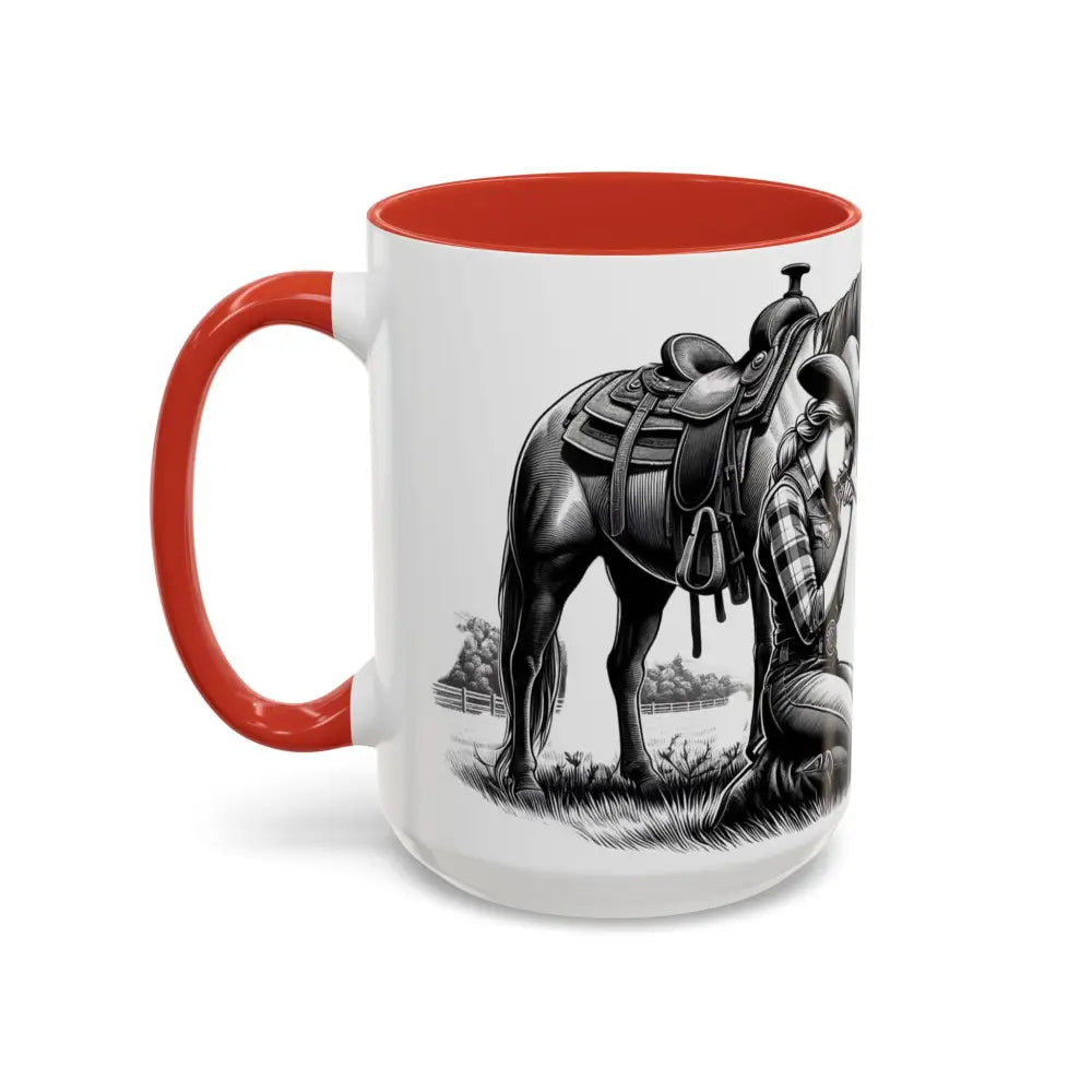 Praying Cowgirl Horse Love Inspirational Coffee Mug Rustic Western and Country Kitchen Decor 15oz Mugs