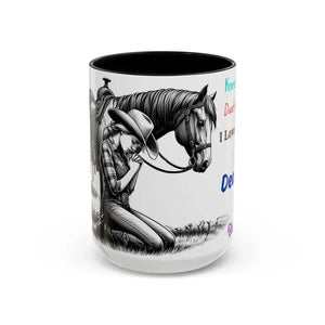 Praying Cowgirl Horse Love Inspirational Coffee Mug Rustic Western and Country Kitchen Decor 15oz - 15oz / Black - Mugs