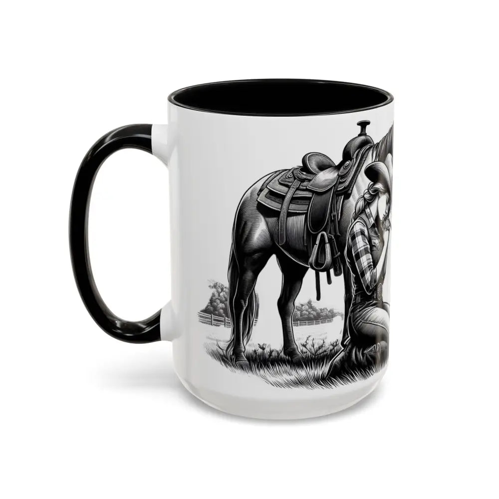 Praying Cowgirl Horse Love Inspirational Coffee Mug Rustic Western and Country Kitchen Decor 15oz Mugs