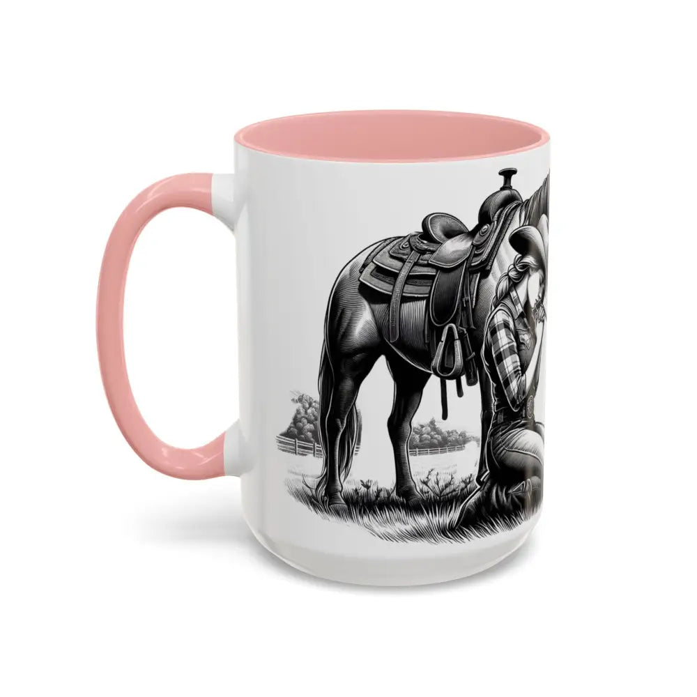 Praying Cowgirl Horse Love Inspirational Coffee Mug Rustic Western and Country Kitchen Decor 15oz Mugs