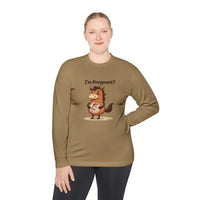 Pregnant Horse Cartoon Long Sleeve Tee Horse Humor Shirt Cowgirl Maternity Gifts - Long-sleeve