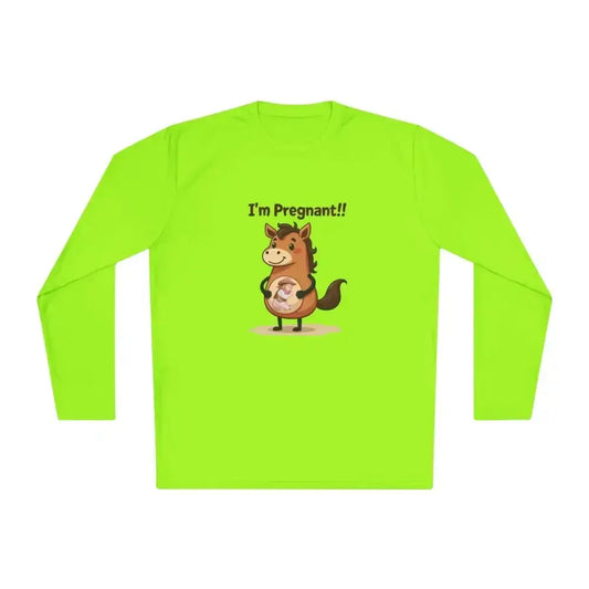 Pregnant Horse Cartoon Long Sleeve Tee, Horse Humor Shirt, Cowgirl Maternity Gifts - The Best New Thing