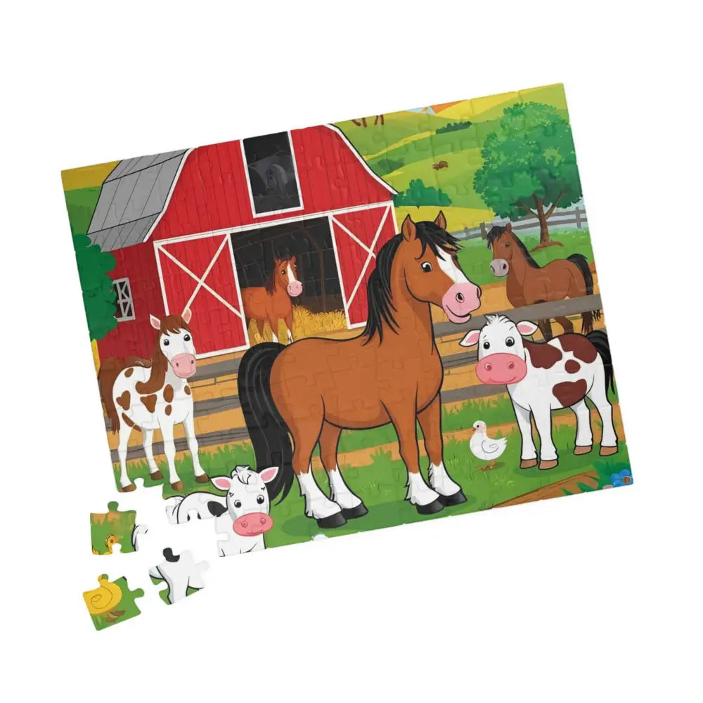 Puzzles for Children Horses and Barnyard Fun Learning Adventure for Kids (Ages 3–8) 110 Pieces - 110 pcs (Horizontal)