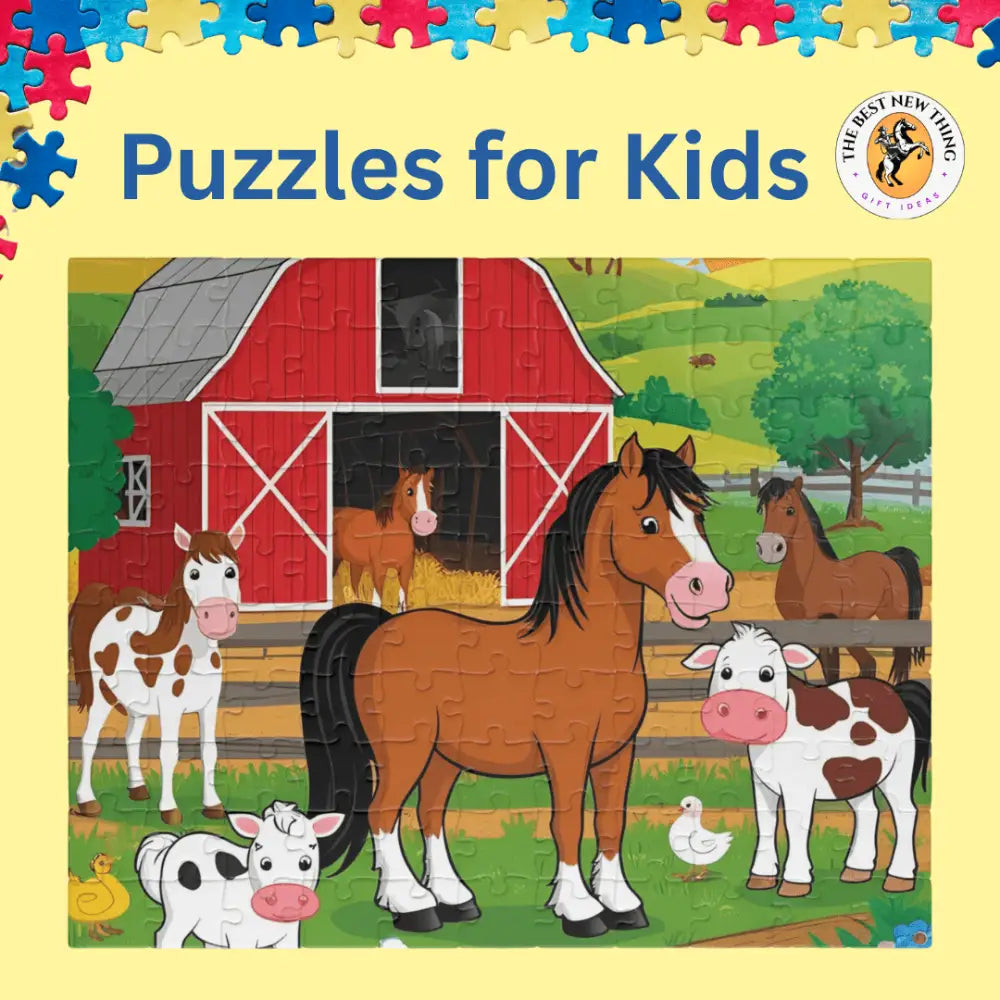 Puzzles for Children Horses and Barnyard Fun Learning Adventure for Kids (Ages 3–8) 110 Pieces - 110 pcs (Horizontal)