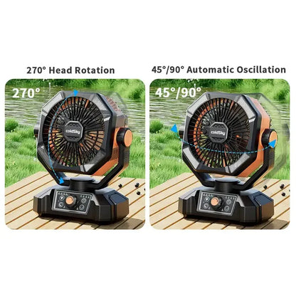 Rechargeable Portable Fan 8 Speed with 4 LED Lantern 20000mAh Battery - Fans