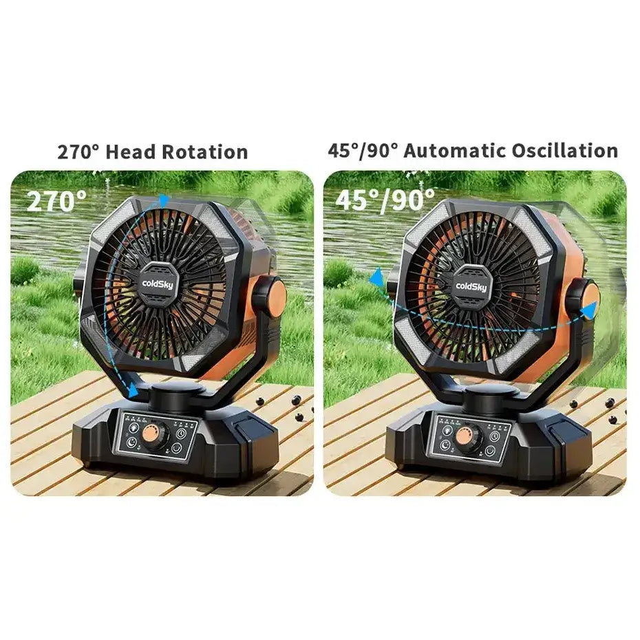 Rechargeable Portable Fan 8 Speed with 4 LED Lantern 20000mAh Battery - Fans