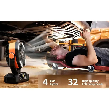 Rechargeable Portable Fan, 8 Speed, 4 LED Lantern, 20000mAh Battery - The Best New Thing