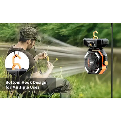 Rechargeable Portable Fan 8 Speed with 4 LED Lantern 20000mAh Battery - Fans