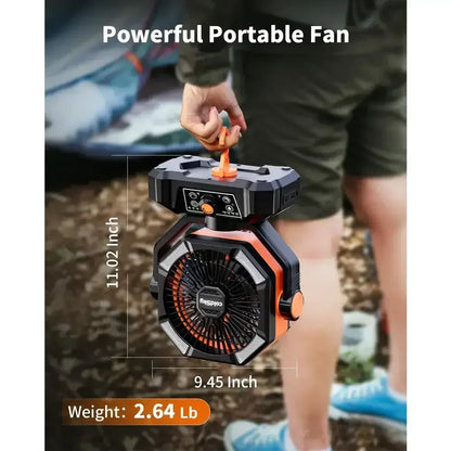 Rechargeable Portable Fan, 8 Speed, 4 LED Lantern, 20000mAh Battery - The Best New Thing