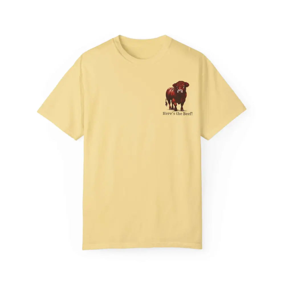 Red Angus Bull Beef T-Shirt for Farmers Ranchers Cowboys Gifts for Him Western Apparel for Men - Butter / S - T-Shirt