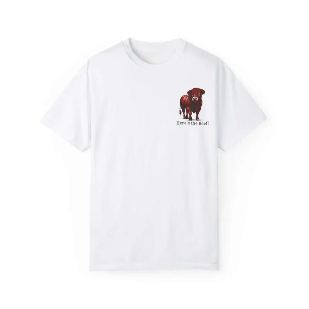 Red Angus Bull Beef T-Shirt for Farmers Ranchers Cowboys Gifts for Him Western Apparel for Men - White / S - T-Shirt