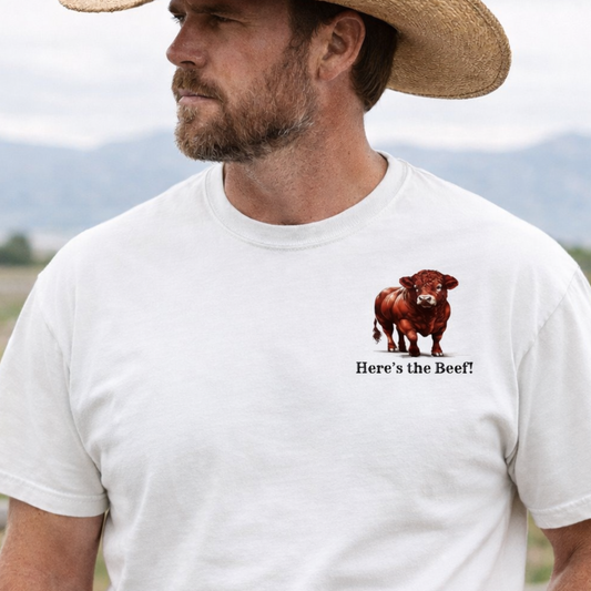 Red Angus Bull Beef T-Shirt for Ranchers, Western Apparel for Men