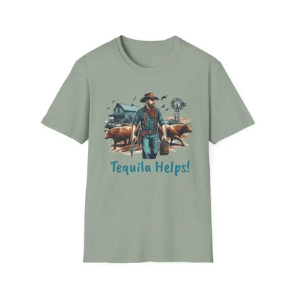 Rustic Farmer T-Shirt with Cattle, Gift for Men, Cowboy T-Shirt - The Best New Thing