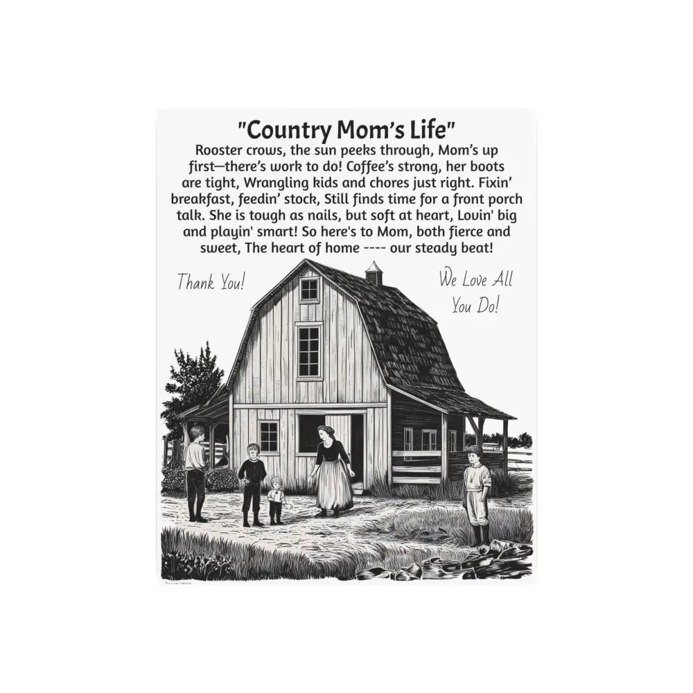 Rustic Farmhouse Metal Sign for Mother’s Day | Country Mom’s Life Decor 16x20 inches 16’’ x 20’’ (Vertical) / 0.12’’