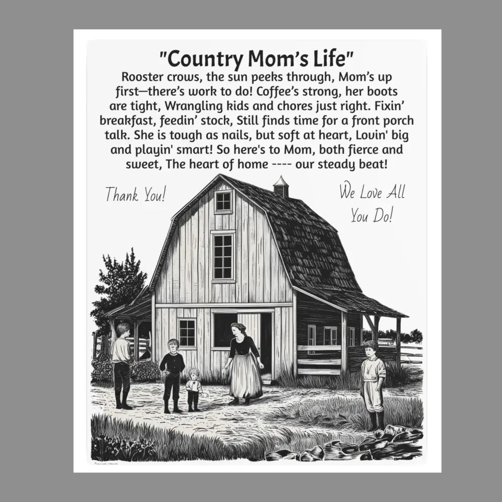 Rustic Farmhouse Metal Sign for Mother’s Day | Country Mom’s Life Decor 16x20 inches 16’’ x 20’’ (Vertical) / 0.12’’