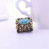 Rustic Hollowed Scarf Rhinestone Tie Ring 1pc Ring Scarf Brooch - Golden - Jewelry