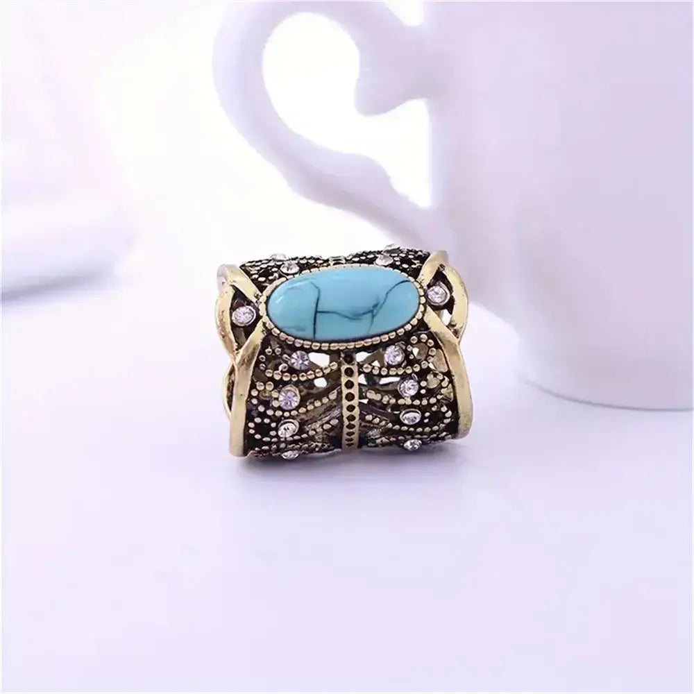 Rustic Hollowed Scarf Rhinestone Tie Ring 1pc Ring Scarf Brooch - Golden - Jewelry