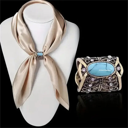 Tie Ring, Rustic Hollowed Scarf Rhinestone Brooch Scarf Ring - The Best New Thing