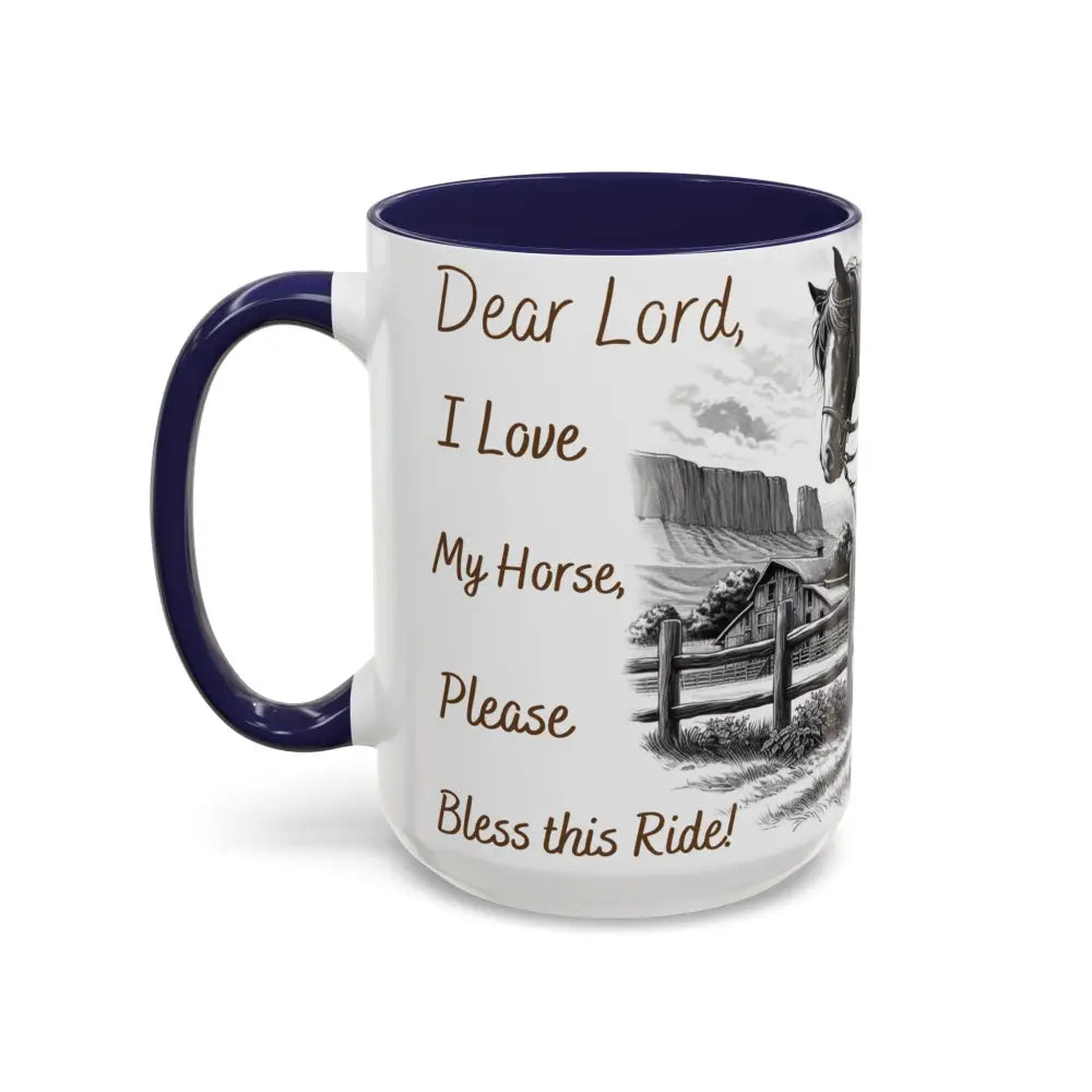 Rustic Young Praying Cowgirl Beverage Mug - Perfect Gift for Equestrian Enthusiasts 15oz - Mugs