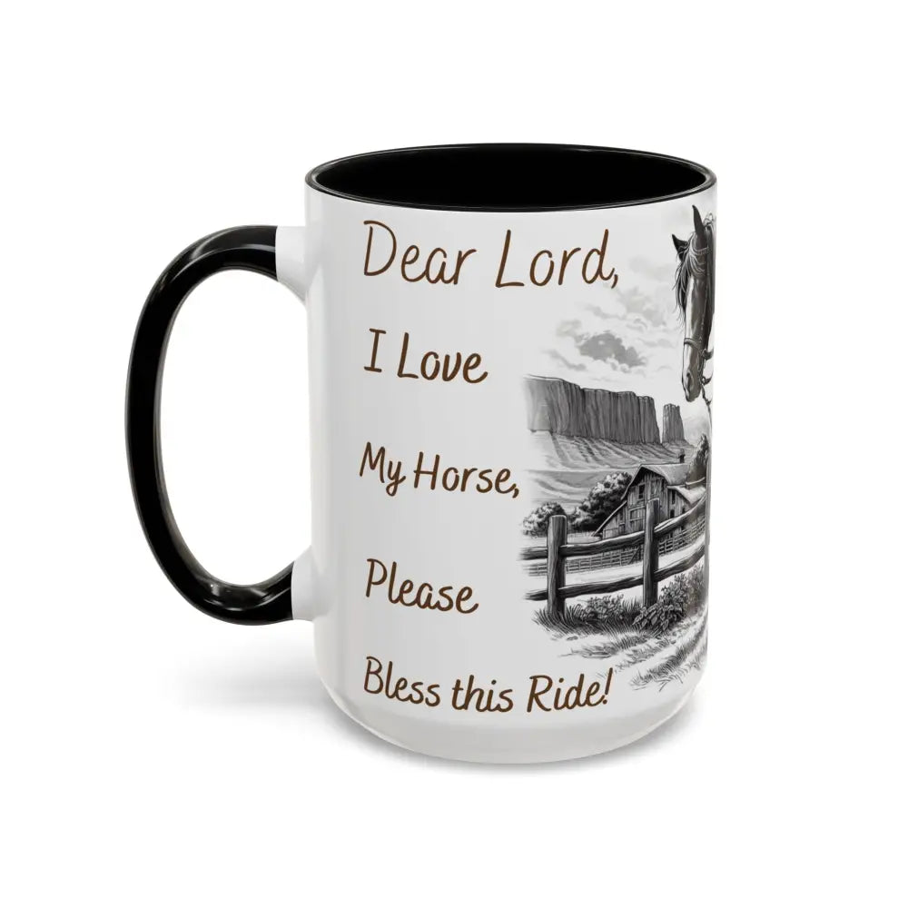 Rustic Young Praying Cowgirl Beverage Mug - Perfect Gift for Equestrian Enthusiasts 15oz - Mugs