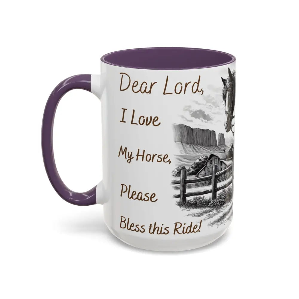 Rustic Young Praying Cowgirl Beverage Mug - Perfect Gift for Equestrian Enthusiasts 15oz - Mugs