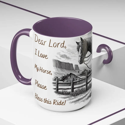 Rustic Young Praying Cowgirl Beverage Mug - Perfect Gift for Equestrian Enthusiasts 15oz - Mugs