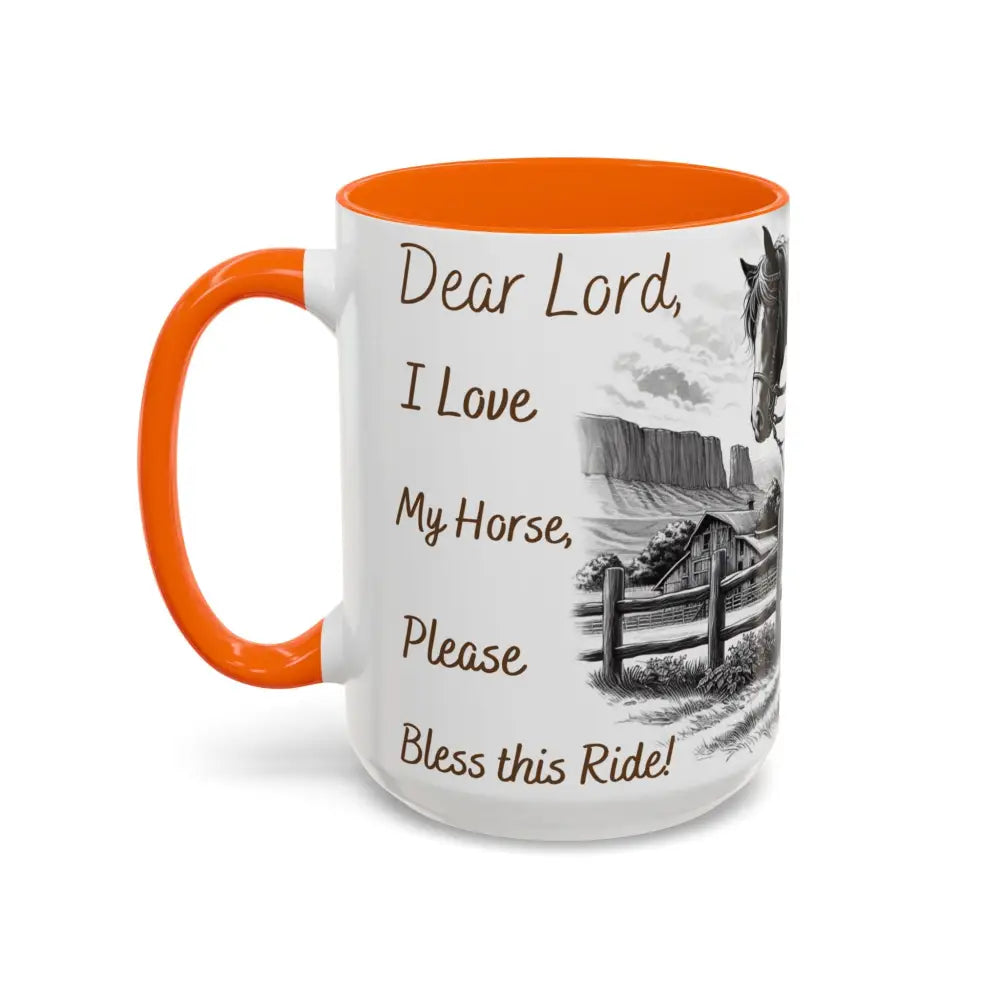 Rustic Young Praying Cowgirl Beverage Mug - Perfect Gift for Equestrian Enthusiasts 15oz - Mugs