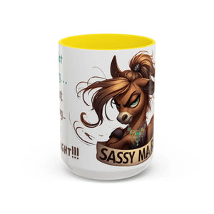Sassy Mare Funny Coffee Mug Horse Lovers Western Mugs Gifts Ideas Moody Mare Fun Ideas 15oz - 15oz / Yellow - Mug