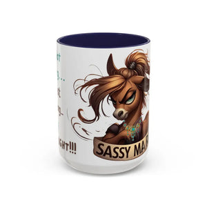 Sassy Mare Funny Coffee Mug Horse Lovers Western Mugs Gifts Ideas Moody Mare Fun Ideas 15oz - 15oz / Navy - Mug