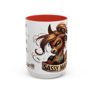 Sassy Mare Funny Coffee Mug Horse Lovers Western Mugs Gifts Ideas Moody Mare Fun Ideas 15oz - 15oz / Red - Mug