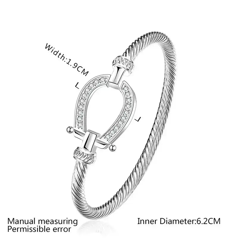 Silver Horseshoe Western Bangle Bracelet Fashion Jewelry Horseshoe Bracelet Jewelry