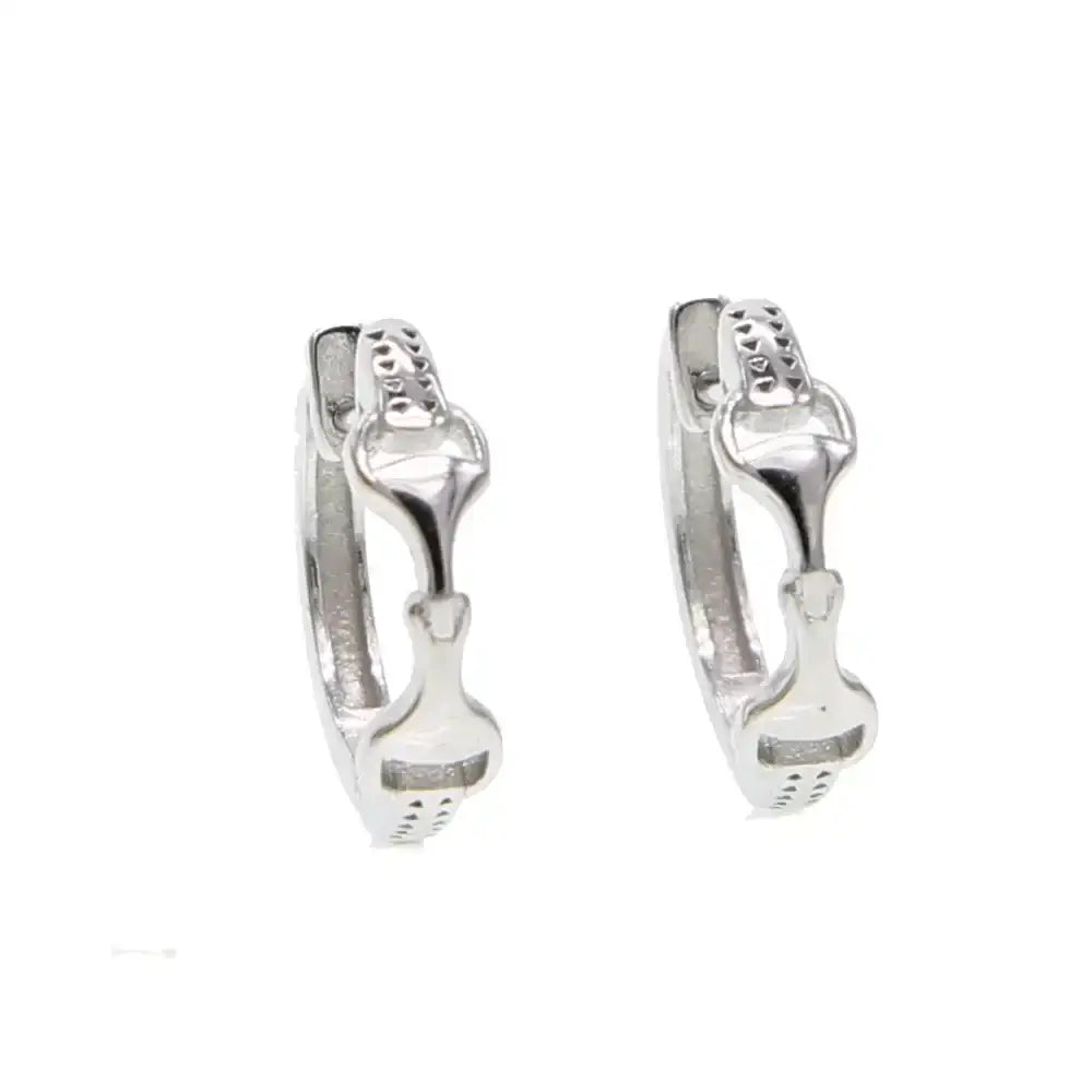 Snaffle Bit Equestrian Earrings Horse Lover Jewelry 925 Sterling Silver Gold color Jewelry