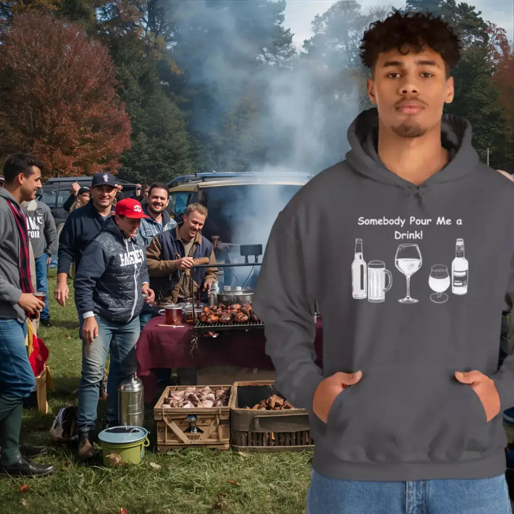 Somebody Pour Me a Drink College Hoodie Tailgate Party Apparel - Hoodie