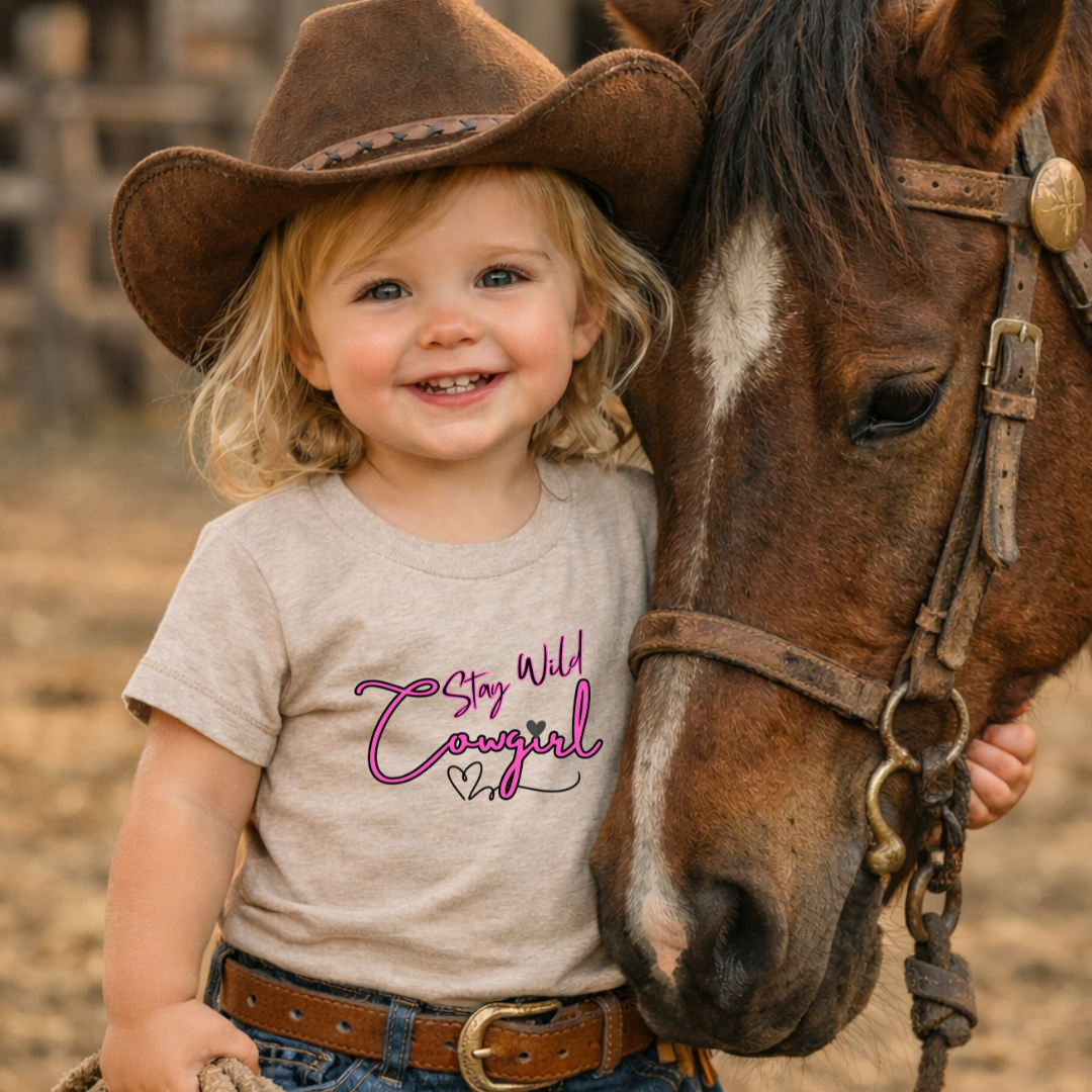 Toddler Cowgirl Tee, Stay Wild Cowgirl, Children Apparel