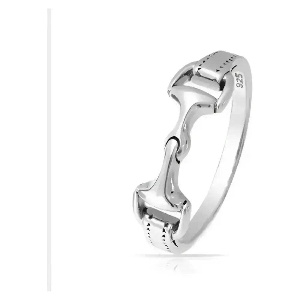 Sterling Silver Horse Snaffle Bit Ring Equestrian Elegant Jewelry Jewelry