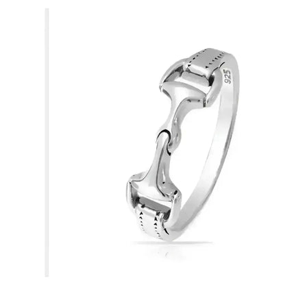 Sterling Silver Horse Snaffle Bit Ring, Equestrian Elegant Jewelry - The Best New Thing