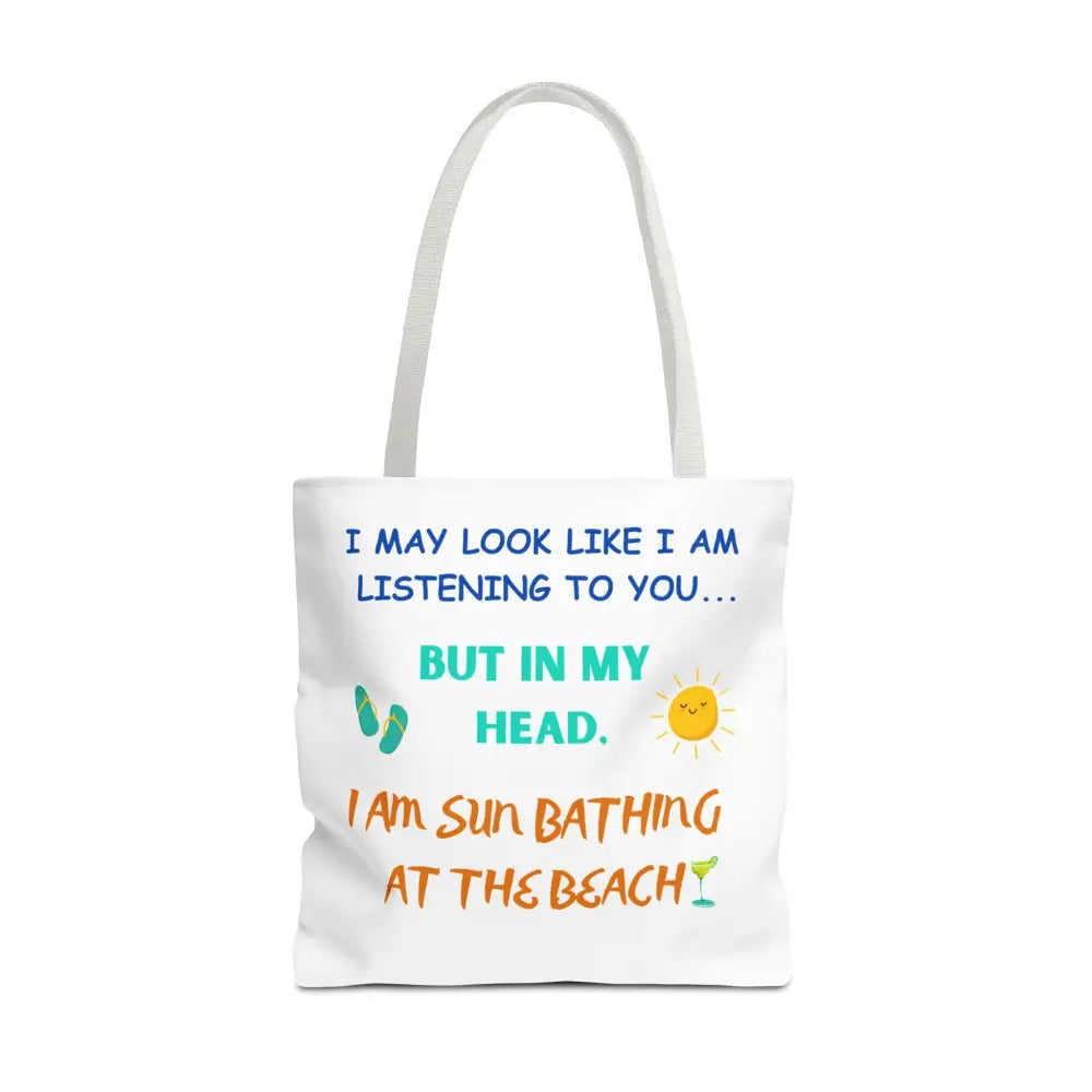 Summer Beach Tote Sunbathing Tote 2 Sided Bag for Beach Life 18 inch 18’’ × 18’’ / White Bags