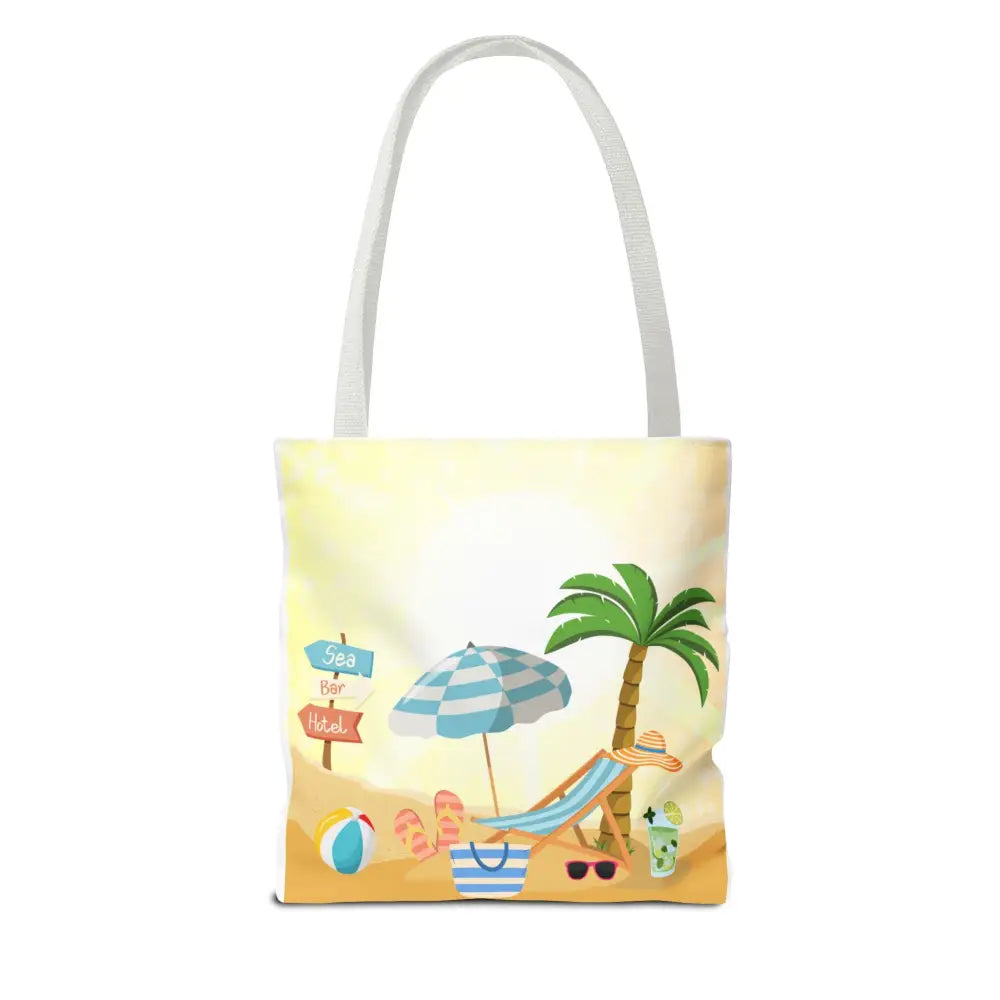 Summer Beach Tote Sunbathing Tote 2 Sided Bag for Beach Life 18 inch 18’’ × 18’’ / White Bags