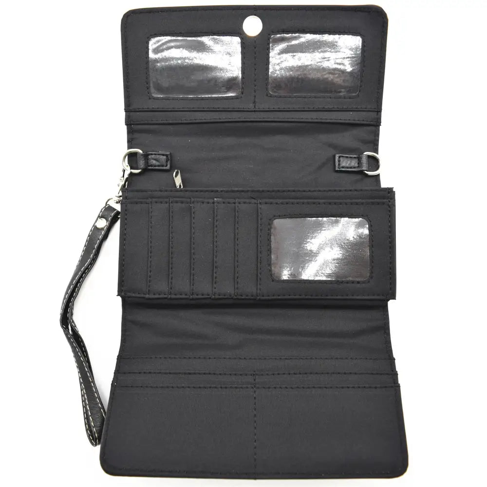 Western Handbag Wallet Set Tooled PU Letter Handbag Shoulder Purse with Studs - Bags