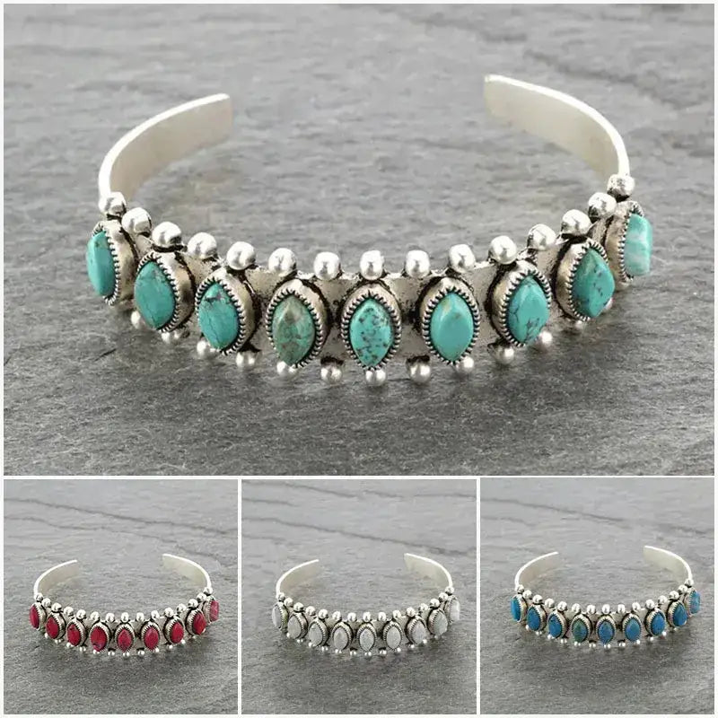 Vintage Western Turquoise Bracelet Tibet Bohemian Jewelry Jewelry