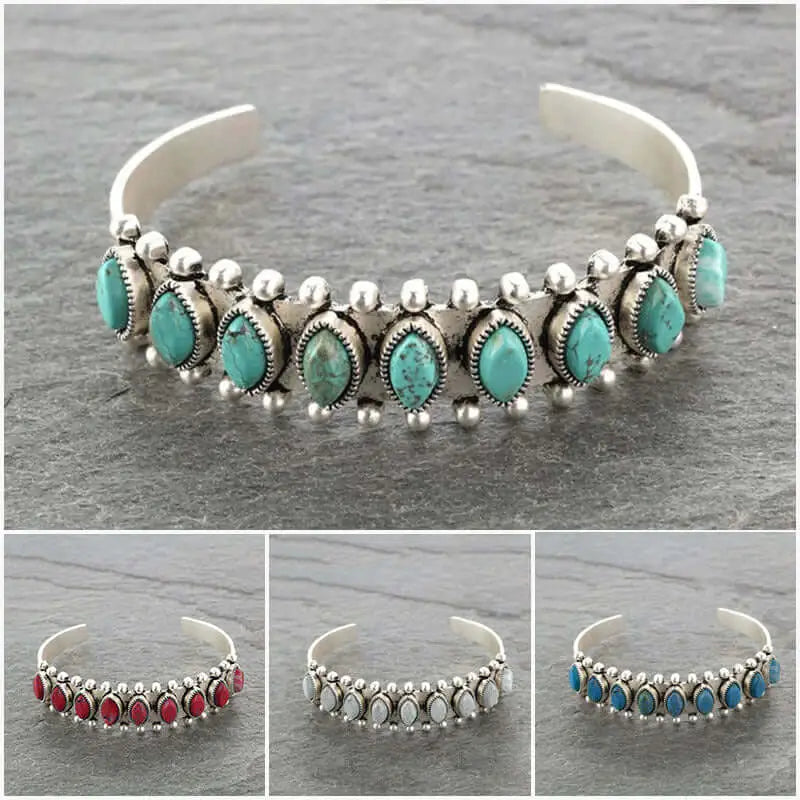 Vintage Western Turquoise Bracelet Tibet Bohemian Jewelry Jewelry