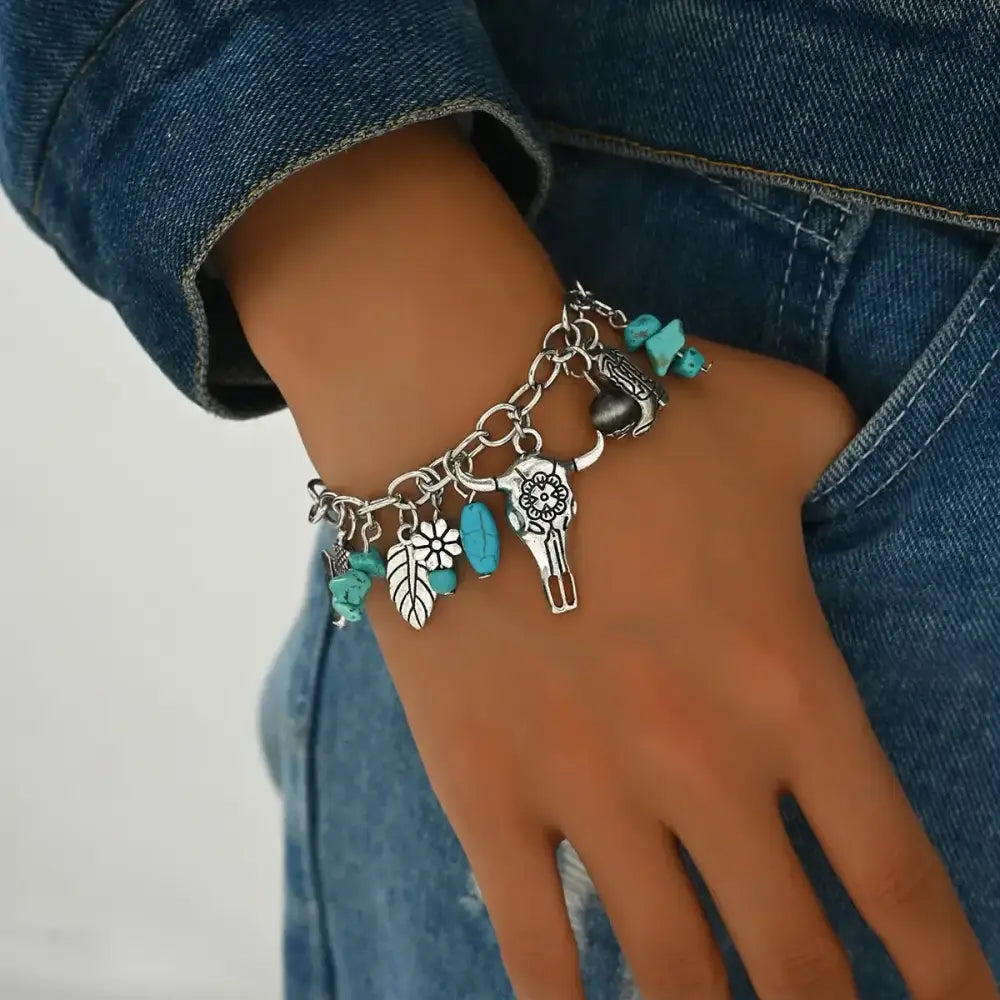 Western Fashion Country Charm Bangle Bracelets Country Style Jewelry style 1 chain Jewelry
